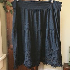 100% Cotton PRANA Skirt w/Lace Detail